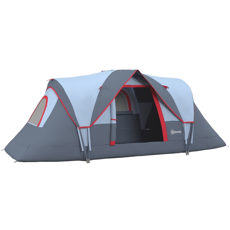 6-persoons-tent-854fby-1.jpg Outsunny Tent 6 Persoons Tunneltent Waterdichte 5 6 Personen, Grijs | Aosom.nl - Afbeelding 1