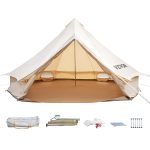 VEVOR 3m Bell Tent Outdoor Glamping Canvas Tent Katoenen Tipi Tent voor Kamperen Waterdicht voor Familie Kamperen Buiten Jagen voor Alle Seizoenen | VEVOR NL