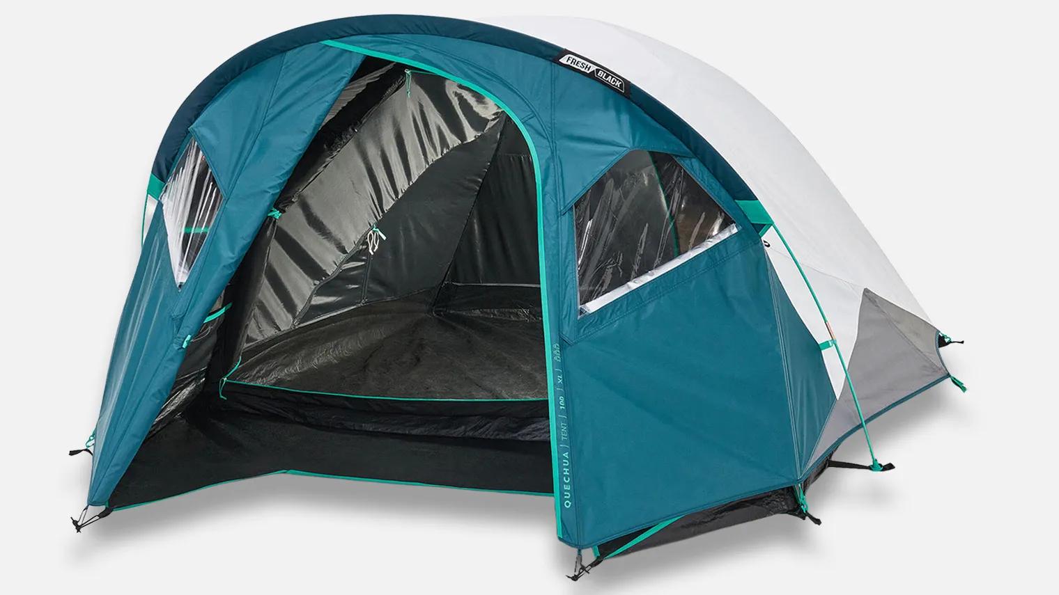 black-fresh-tent-434eqi-1.jpg Quechua MH100 XL Fresh and Black | Tententest 2025 | ANWB - Afbeelding 1