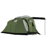 Campingtent Voor 3 4 Personen Stabiel 3000mm Waterdicht Familietent Met Slaapcabine Voorkamer Woonruimte Groen