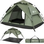 DEWUR Campingtent voor 3 4 personen, waterdichte pop up koepeltent, familietent, strandtent, paviljoentent, schaduwtent, zon, uv bescherming voor trekking, camping, outdoor, festival, groen, 2 3 : Amazon.nl: Sport & outdoor