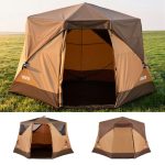VEVOR Campingtent voor 6 personen, pop up tent met regenhoes en gaasramen, snel op te zetten in 60 seconden, draagbare tent met draagtas voor gezinskamperen en wandelen, 330x213x204 cm | VEVOR NL