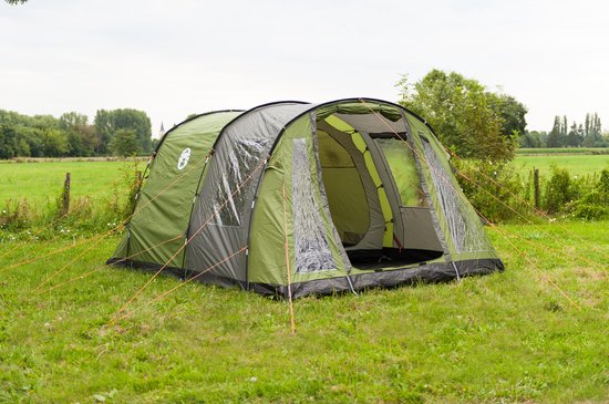 coleman-cook-4-670zjz-1.jpg Coleman Cook 4 tent – 4 Persoons tunneltent – UV Guard zonbescherming Brandvertragend materiaal – Grijs/blauw - Afbeelding 1