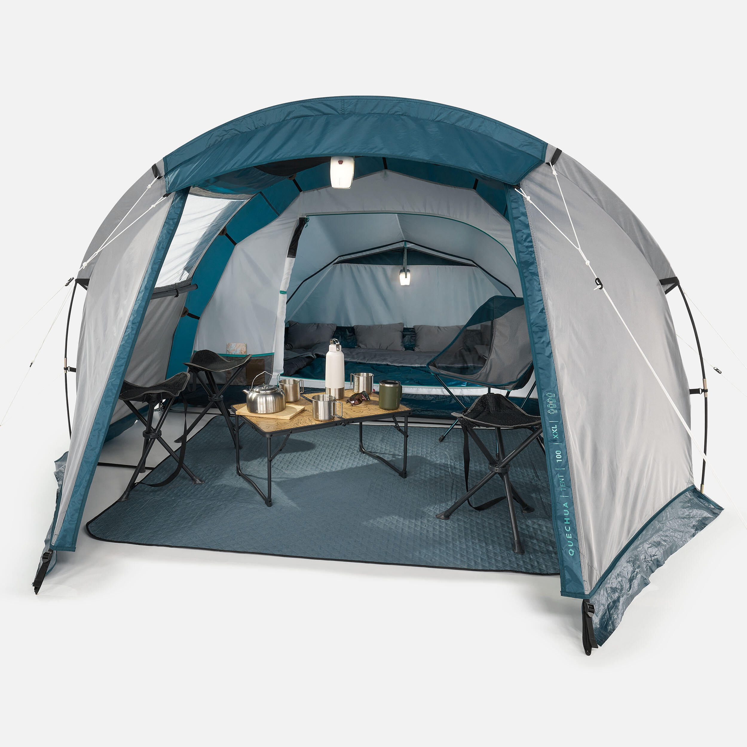 decathlon-4-persoons-tent-230hle-1.jpg Kampeertent MH100 XXL 4 personen | Decathlon - Afbeelding 1