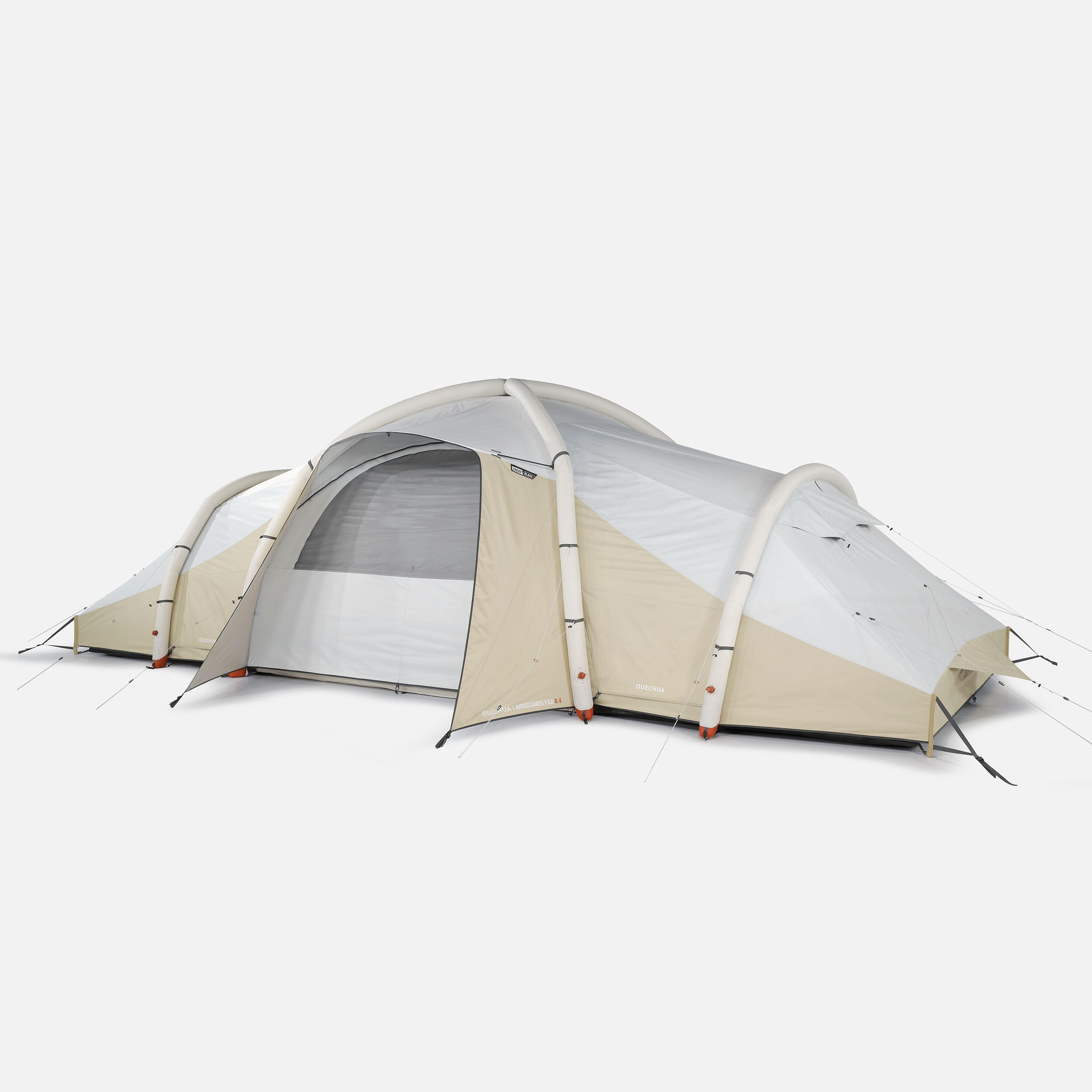 decathlon-opblaasbare-tent-946zmm-1.jpg Opblaasbare tent 8 personen, Air Seconds 8.4 met Fresh & Black, 4 slaapruimtes - Afbeelding 1