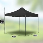 Partytent 3x3m Opvouwbaar Easy Up Waterdicht Met Tas Zwart | Decathlon