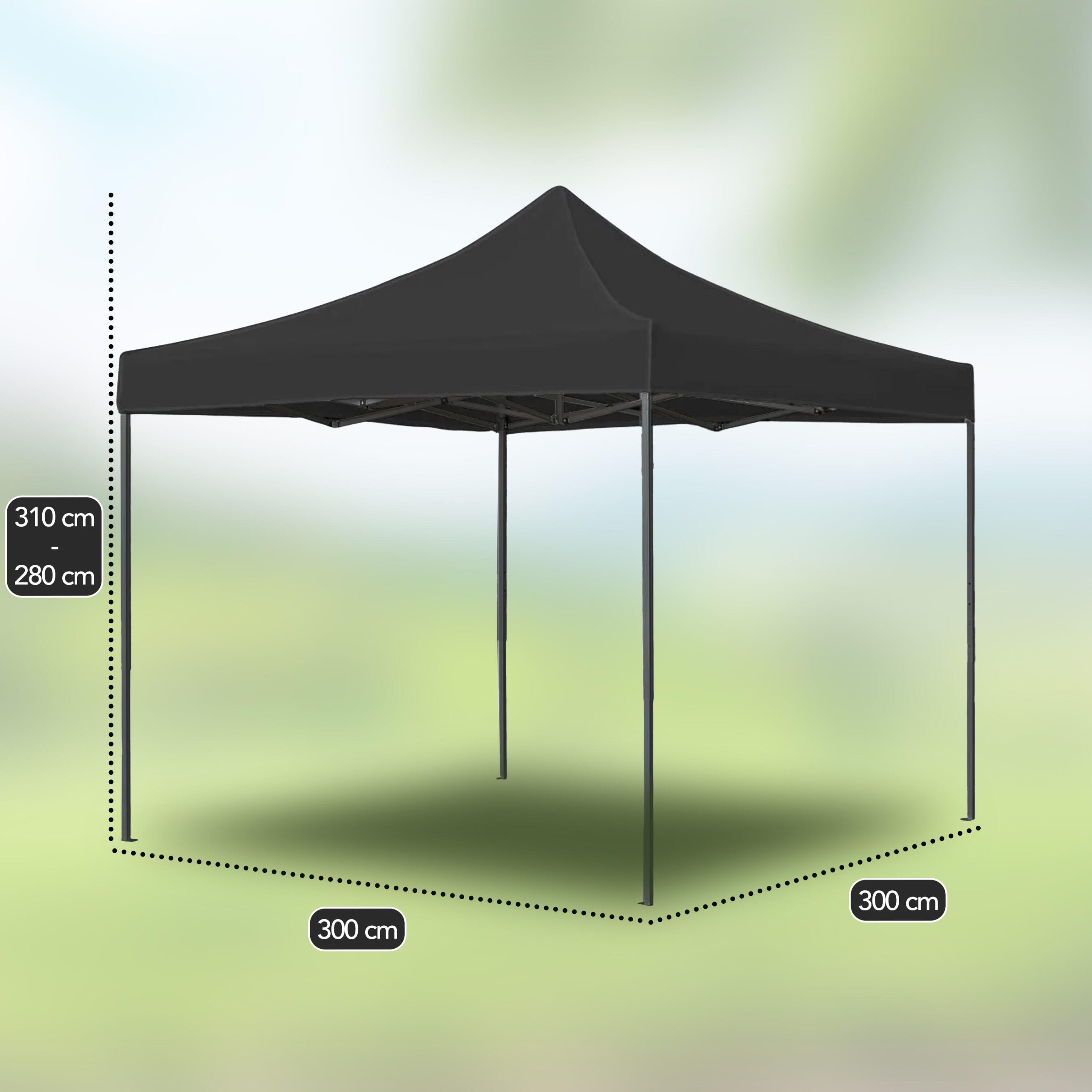 easy-up-tent-3x3-104nnp-1.jpg Partytent 3x3m Opvouwbaar Easy Up Waterdicht Met Tas Zwart | Decathlon - Afbeelding 1
