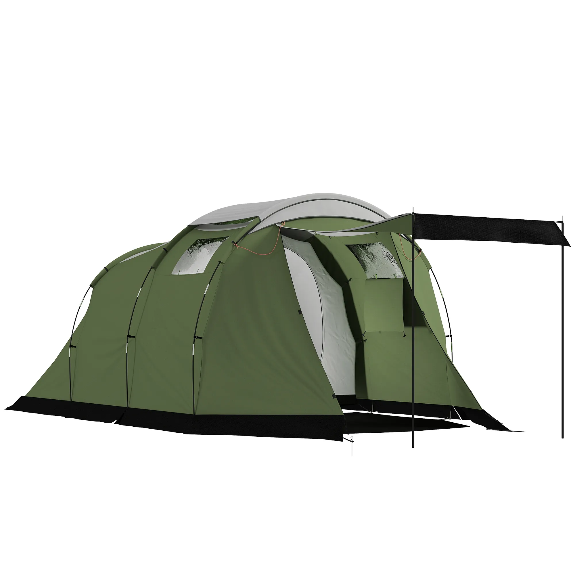 familietent-107hac.webp Campingtent Voor 3 4 Personen Stabiel 3000mm Waterdicht Familietent Met Slaapcabine Voorkamer Woonruimte Groen - Afbeelding 1