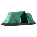 Outsunny Familietent voor 5 6 personen, met lampenhaak en zijvakken, 4,55 x 2,3 x 1,8 m, groen/zwart | Aosom.nl