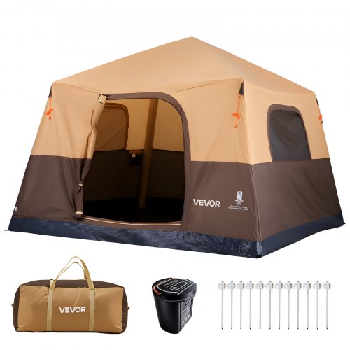 familietent-655mvl-1.jpg VEVOR Campingtent voor 6 personen, opblaasbare familietent met oplaadbare pomp, TPU luchtslang en 4 gaasramen, cabinetent met draagtas voor ... - Afbeelding 1