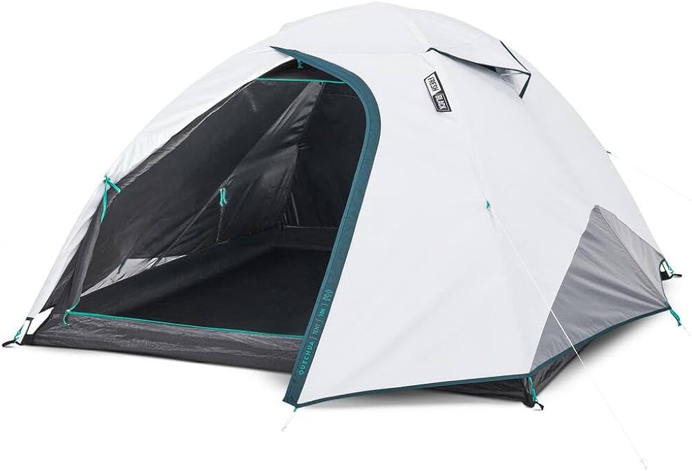 fresh-and-black-tent-614vta-1.jpg Decathlon Mh 100 Camping Tent Fresh And Black 3 Person Iced Coffee Camping Tent - Afbeelding 1