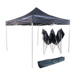 Marquee easy up 3 x 3 harmonica frame 420D Oxford black tent canvas with PVC coating : Amazon.nl: Garden