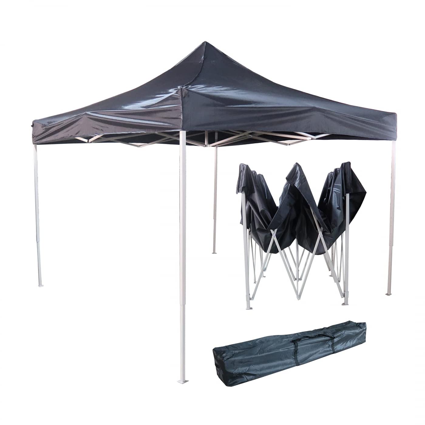 harmonica-tent-208yga-1.jpg Marquee easy up 3 x 3 harmonica frame 420D Oxford black tent canvas with PVC coating : Amazon.nl: Garden - Afbeelding 1