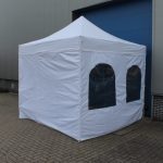 Tent wit harmonica 4 x 4 meter compleet Visscher Verhuur Zwolle