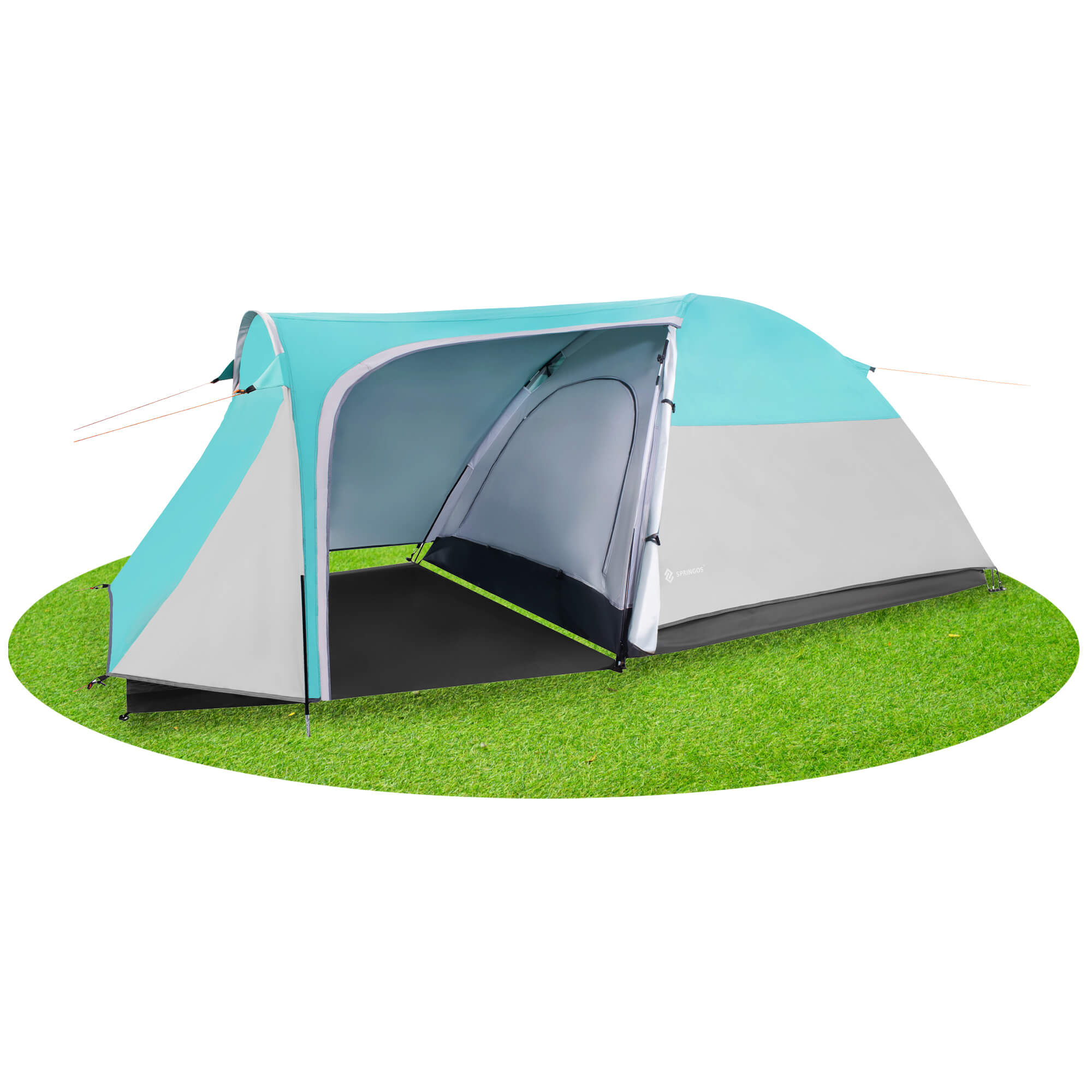 koepeltent-292sde-1.jpg Koepeltent | Kampeertent | Tent | Waterdicht | 3 Persoons | Grijs / Zwart / Zee | 310 x 175 x 130 cm - Afbeelding 1