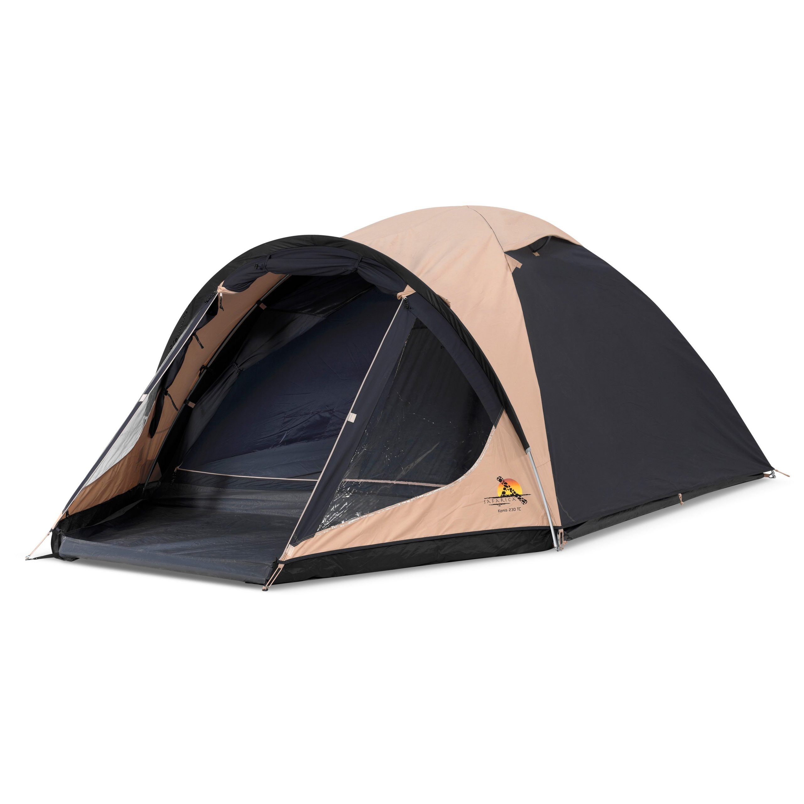 koepeltent-408drj-1.jpg Safarica Kenia 230 TC koepeltent beige anthracite - Afbeelding 1