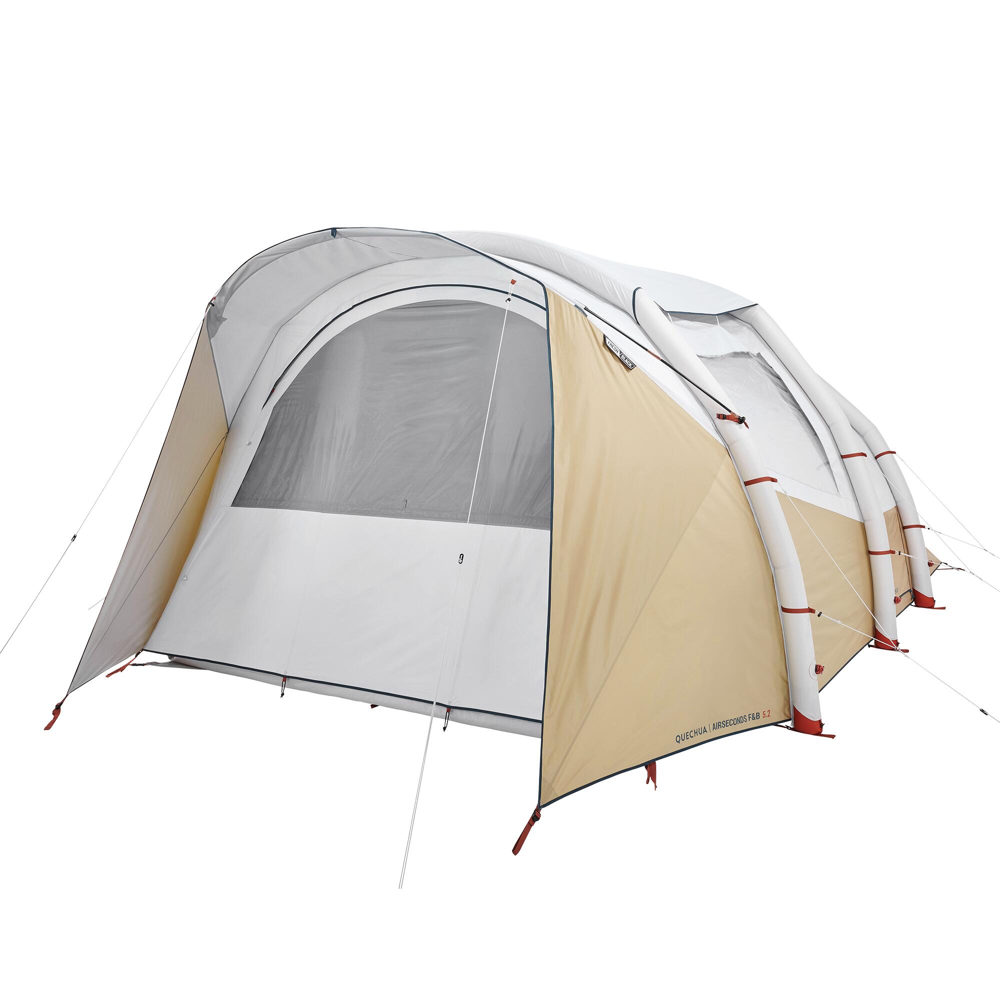 opblaasbare-tent-decathlon-244qei-1.jpg Opblaasbare tent 5 personen, Air Seconds 5.2 met Fresh & Black, 2 slaapruimtes - Afbeelding 1