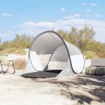 Strandtent 2 persoons pop up grijs 225x158x115 cm