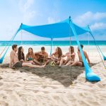 UPF50+ Familie Strandtent met Aluminium Stokken en Zandankers – Jeecey
