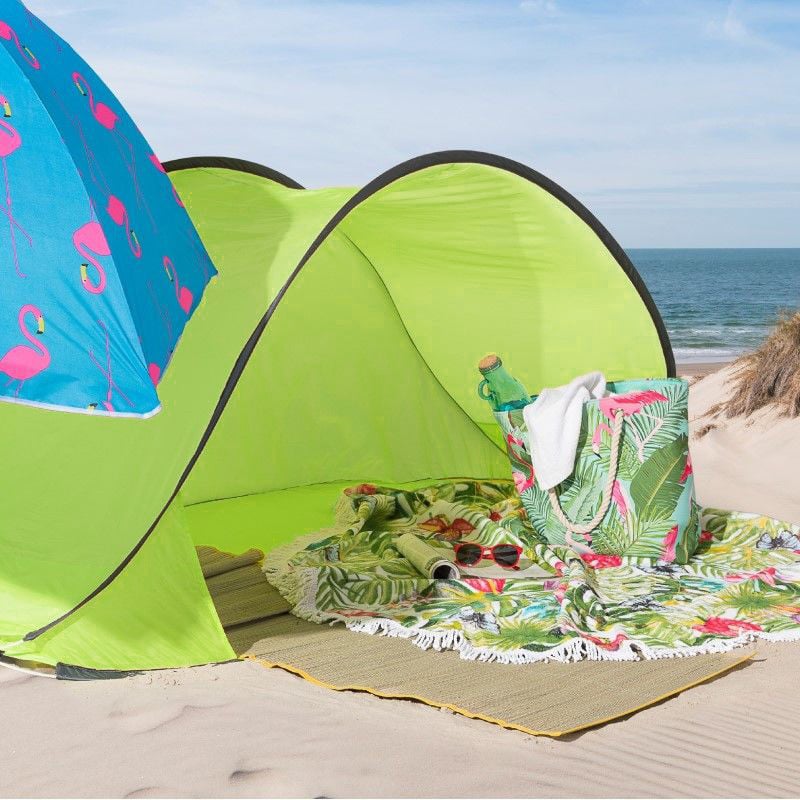 strand-tent-969hdc-1.jpg Pop up strandtentje groen 220x113x87 cm | Xenos - Afbeelding 1