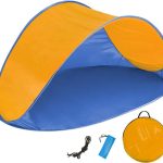 Pop up strandtent beach shelter blauw oranje 401681 MaxICT.nl