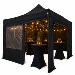 Easy Up Partytent zwart 3x6 huren Griekspoor Feestverhuur