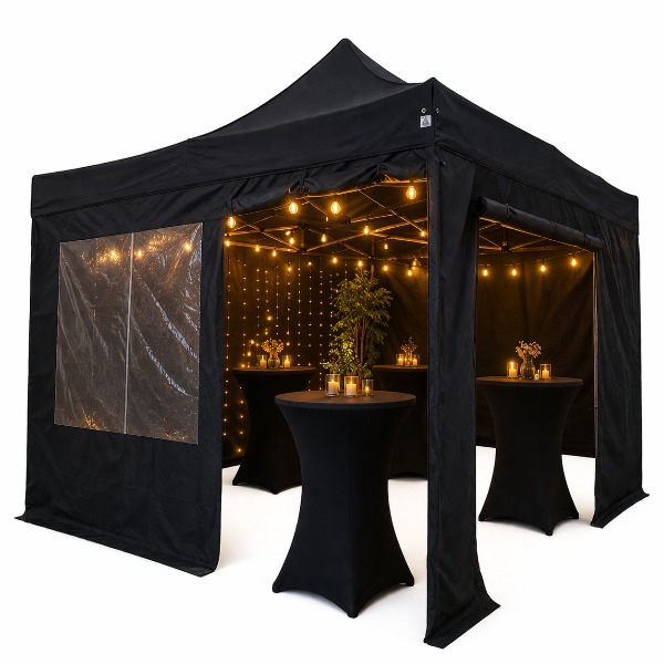 tent-3x6-255loe-1.jpg Easy Up Partytent zwart 3x6 huren Griekspoor Feestverhuur - Afbeelding 1