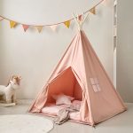 Roze tipi tent van katoen en hout ✔️ Petite Amélie