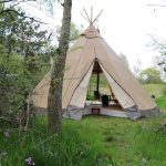 Tipi tent in Duingebied op de zuidpunt van Texel