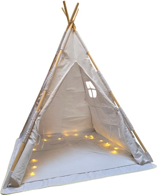 tent-tipi-839nly-1.jpg Tipi Tent Kinderen Hoogwaardig Katoen Tipi Tent Speeltent Wigwam Tipi ... | bol - Afbeelding 1