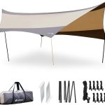 Tentzeil, 5,6 x 5,6 m, uv bestendig zeil met stangen, waterdicht, ultralicht, geschikt voor camping en picknicks : Amazon.nl: Sport & outdoor