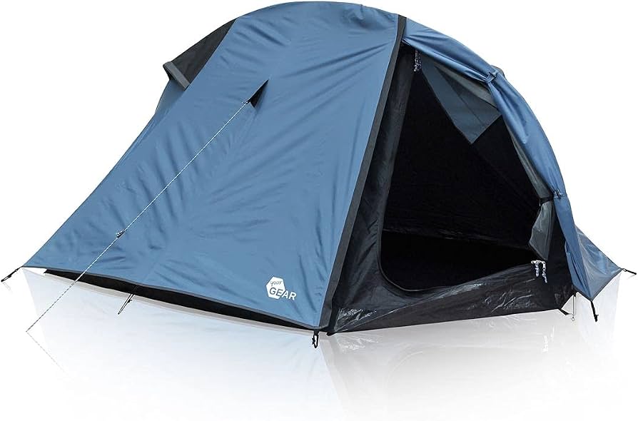 trekkingtent-058jyh-1.jpg yourGEAR ORA Tent voor 2 personen, trekkingtent, eenboogtent, UV 50+, insectenbescherming, waterdicht, 5000 mm, rolzak, blauw/grijs : Amazon.nl: Sport ... - Afbeelding 1
