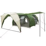 vidaXL Tunneltent 6 persoons Groen 185T Polyester met PU Coating