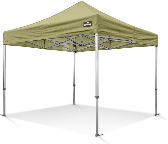 vouwtent-3x3-963cye-1.jpg Easy Up Partytent | Professionele Vouwtent | 3x3 GO UP50 | Aluminium | Olivijn Zand |... | bol - Afbeelding 1